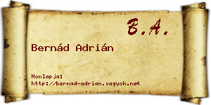 Bernád Adrián névjegykártya